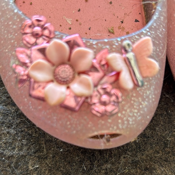 Mini Melissa Sparkling Pink Floral Kids Shoes - Picture 2 of 7